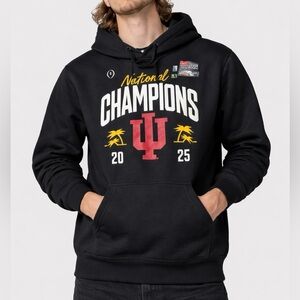 Nike Indiana Hoosiers college National Champions 2025 Hoodie Black Size Small